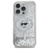 Karl Lagerfeld Liquid Glitter Choupette Head MagSafe - iPhone 16 Pro Tasche (Transparent)