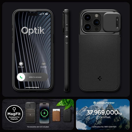 Spigen Optik Armor MagSafe - Étui pour iPhone 15 Pro (Noir)