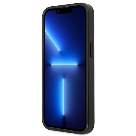 Guess Saffiano Double Card Triangle - iPhone 13 Pro Max tok (fekete)
