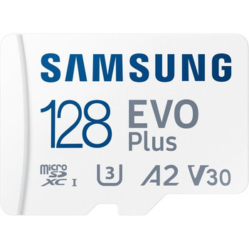 Samsung microSDXC EVO Plus - Karta pamięci 128 GB UHS-I / U3 A2 V30 z adapterem