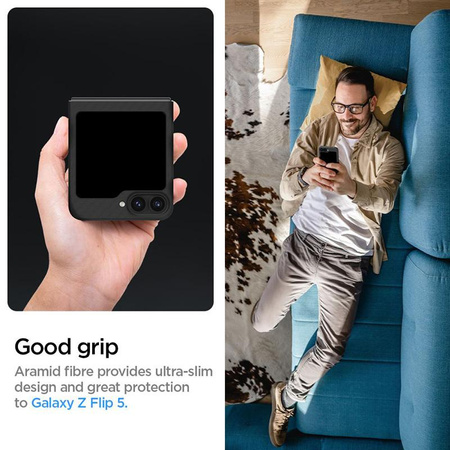 Spigen Airskin - Etui pour Samsung Galaxy Z Flip 6 / 7 FE (Noir Aramide)