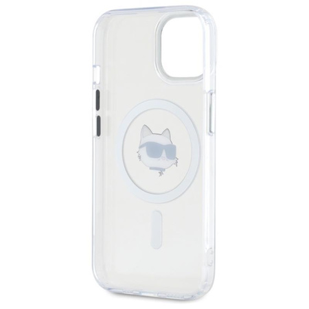 Karl Lagerfeld IML fém Choupette Head MagSafe - iPhone 15 tok (fehér)