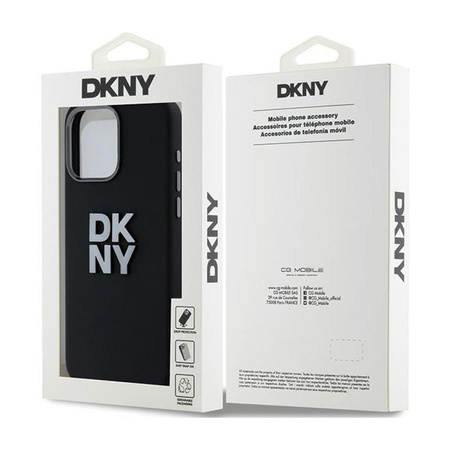 DKNY Liquid Silicone Metal Logo - pouzdro pro iPhone 15 Pro Max (černé)