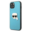 Karl Lagerfeld PU Leather Karl's Head Metal - étui pour iPhone 13 mini (bleu)