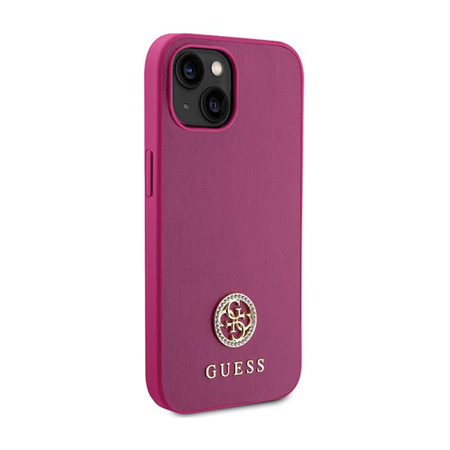 Guess 4G Strass Metall Logo - iPhone 15 Tasche (rosa)