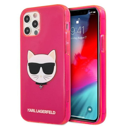 Karl Lagerfeld Choupette Head - iPhone 12 Pro Max tok (Fluo Pink)