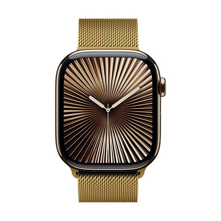 Crong Milano Steel - Rozsdamentes acél szíj Apple Watch 38/40/41/42 mm-es órához (arany)