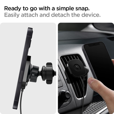 Spigen OneTap Pro Wireless Magnetic Car Charger Air Vent – Uchwyt samochodowy MagSafe (MagFit)