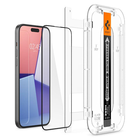 Spigen GLAS.TR EZ FIT FC - Tempered Glass for iPhone 15 Plus (Black Frame)