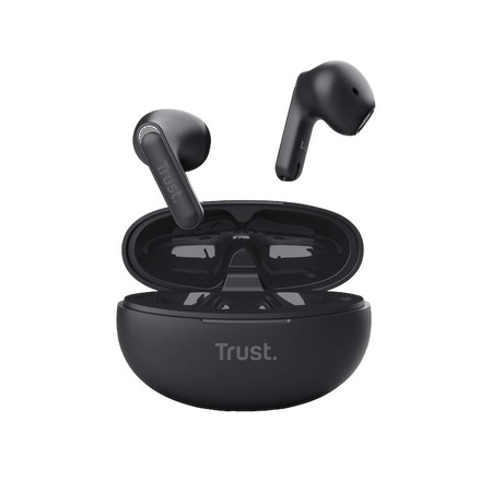 Trust Yavi - TWS Bluetooth vezeték nélküli fülhallgató töltőtokkal és ENC-vel (fekete)
