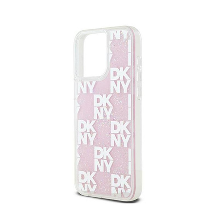 DKNY Liquid Glitter Multilogo - Etui iPhone 15 Pro Max (różowy)