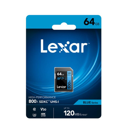 Lexar SDXC - Memóriakártya 64 GB Class 10 V30 120MB/s