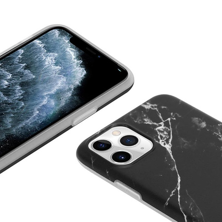 Crong Marble Case - Coque pour iPhone 11 Pro (noir)