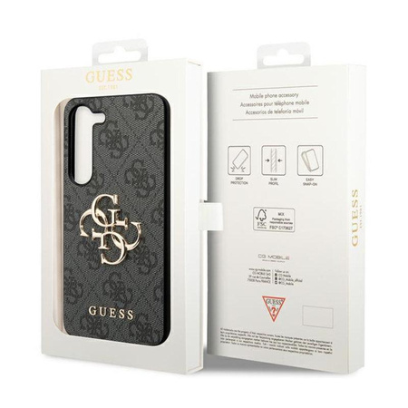 Guess 4G Big Metal Logo - pouzdro pro Samsung Galaxy S23 FE (šedé)