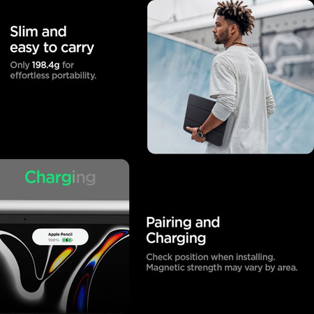 Spigen Liquid Air Folio - iPad Pro 11" (M5, 2025 / M4, 2024) tok (fekete)