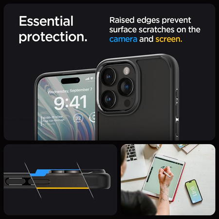 Spigen Ultra Hybrid - Coque pour iPhone 15 Pro Max (Noir mat)