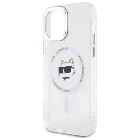 Karl Lagerfeld IML Metal Choupette Head MagSafe - pouzdro pro iPhone 12 / iPhone 12 Pro (bílé)