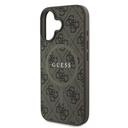 Guess 4G Ring Classic Logo MagSafe - pouzdro pro iPhone 16 Plus (hnědé)