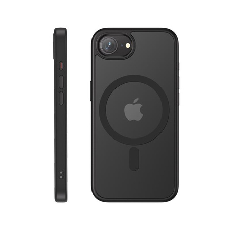 Hybrid Frost MAG Cover do iPhone 16e – matowe etui z metalowymi przyciskami i obsługą MagSafe