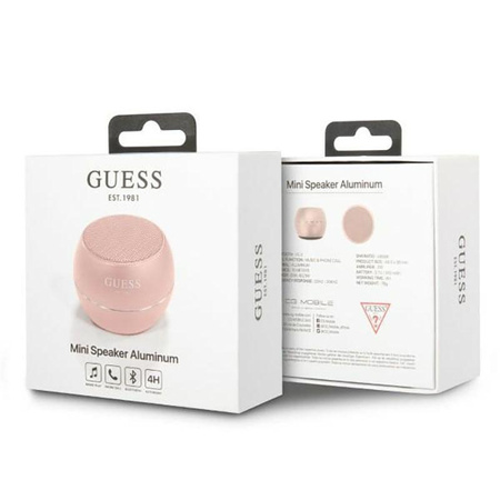 Guess Mini Bluetooth Speaker 3W 4H - Bluetooth 5.0 Speaker (pink)