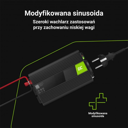 Green Cell - Convertisseur de tension Onduleur 24V à 230V 1000W/2000W Onde sinusoïdale modifiée