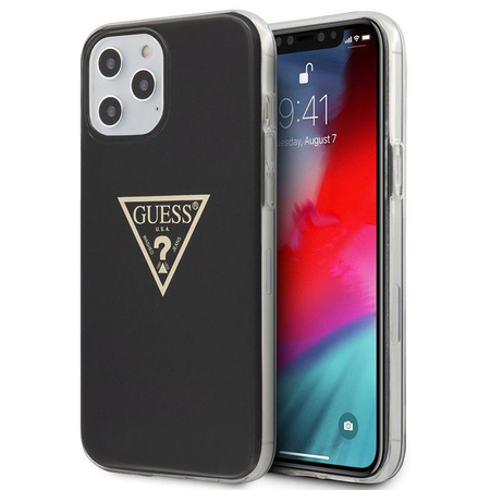 Guess Metallic Triange - Coque iPhone 12 Pro Max (noir)