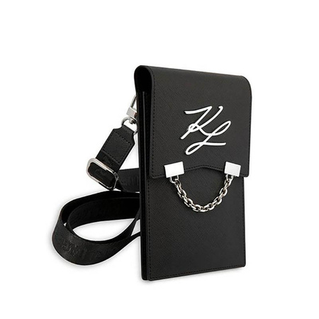 Karl Lagerfeld Autograph Chain Wallet Phone Bag - Smartphone- und Accessoire-Tasche (Schwarz)