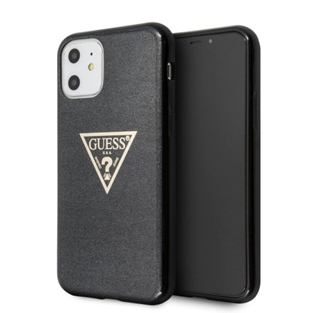 Guess Solid Glitter Triangle - iPhone 11 tok (fekete)