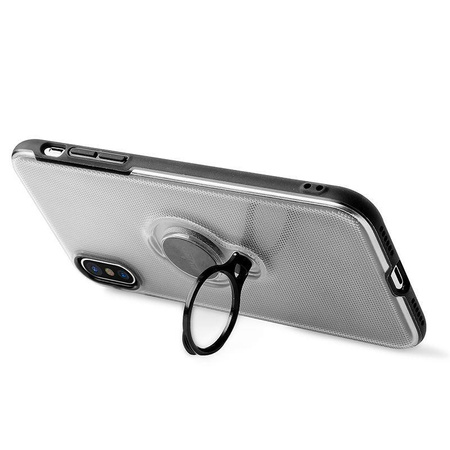 PURO Magnet Ring Cover - iPhone XR Hülle mit magnetischem Fingerabdruck (transparent)