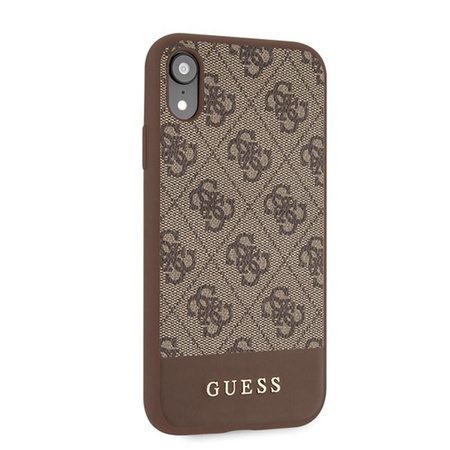 Collection 4G Bottom Stripe de Guess - Coque pour iPhone XR (marron)