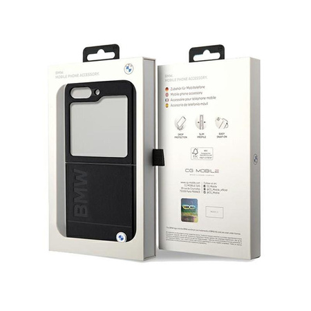 BMW Leather Hot Stamp - Samsung Galaxy Z Flip 5 (černé)