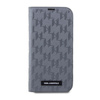 Karl Lagerfeld Saffiano Monogram - Tasche für iPhone 14 Pro Max (Silber)