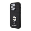 Karl Lagerfeld Épingle en métal à logo iconique à paillettes fixes - Coque iPhone 15 Pro Max (noir)