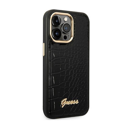 Guess Croco Collection - Coque pour iPhone 14 Pro Max (noir)
