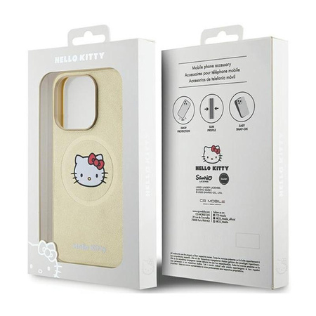 Hello Kitty Leather Kitty Head MagSafe - iPhone 13 Pro Max Case (Gold)