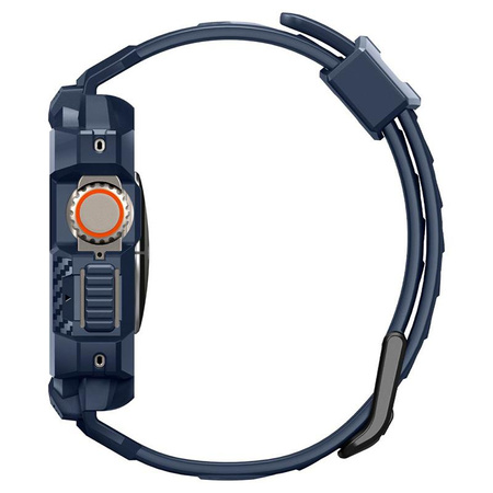 Spigen Rugged Armor Pro - Bracelet avec étui pour Apple Watch Ultra 49 mm (Bleu marine)