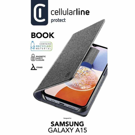 Cellularline Book tok - Samsung Galaxy A15 4G / 5G tok (fekete)