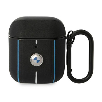 BMW Leder Color Lines - Tasche für Apple AirPods 1/2 gen (Schwarz)