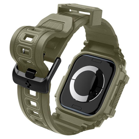 Spigen Rugged Armor Pro - Řemínek s pouzdrem pro Apple Watch 10 46 mm (Vintage Khaki)