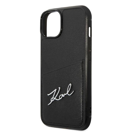 Karl Lagerfeld Signature Logo Cardslot - pouzdro pro iPhone 14 Plus (černé)