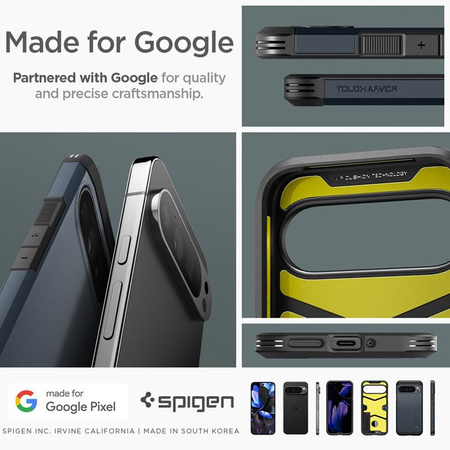 Spigen Tough Armor - Étui pour Google Pixel 9 Pro XL (Metal Slate)