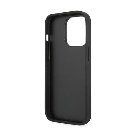 Étui en cuir Ferrari Stamp Sides - iPhone 14 Pro Case (Noir)