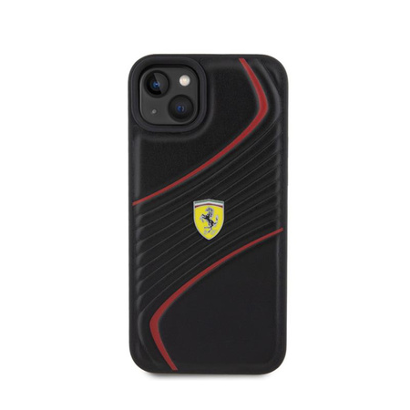 Ferrari Twist Metall Logo - iPhone 15 Plus Tasche (schwarz)