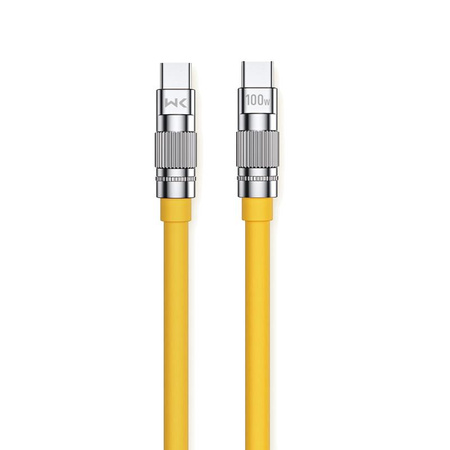 WEKOME WDC-188 Wingle sorozat - USB-C-USB-C 100W-os gyorstöltő csatlakozókábel 1 m (sárga)