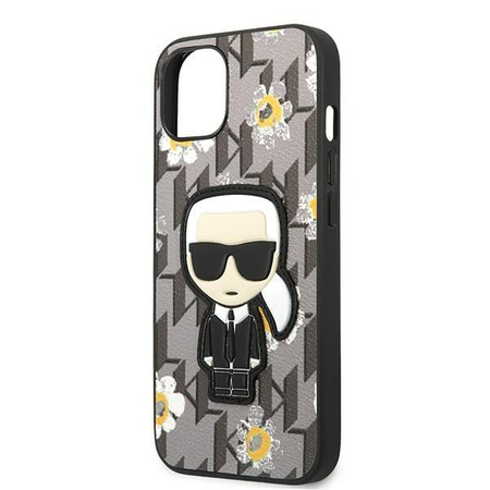 Karl Lagerfeld Iconic Karl Flower - pouzdro pro iPhone 13 Mini (šedé)