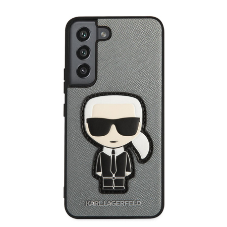 Karl Lagerfeld Saffiano Ikonik Patch - Samsung Galaxy S22 tok (ezüst)