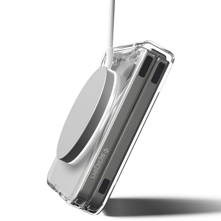 Spigen Ultra Hybrid Pro MagSafe - tok a Samsung Galaxy Z Flip 7 készülékhez (átlátszó/fehér)