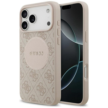 ETUI DO IPHONE 17 PRO MAX do MAGSAFE GUESS ORYGINALNE RÓŻOWE SKÓRZANE MODNE