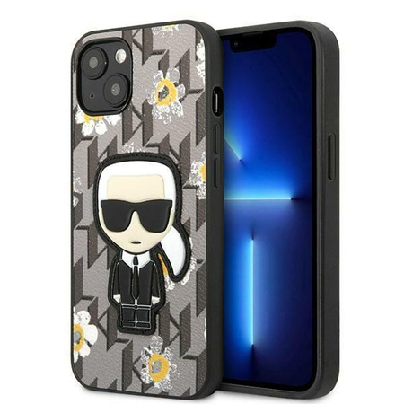 Karl Lagerfeld Iconic Karl Flower - pouzdro pro iPhone 13 Mini (šedé)