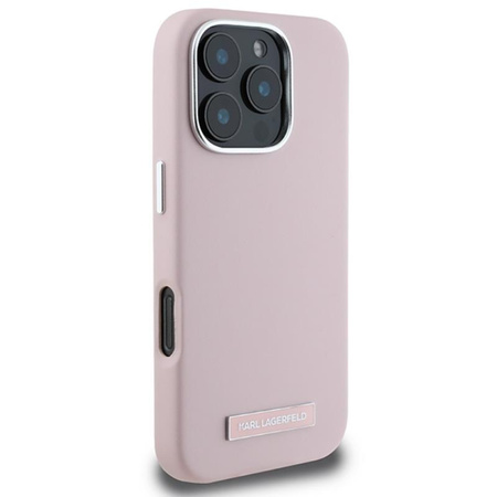 Karl Lagerfeld FW Metal Plate MagSafe - Case for iPhone 16 Pro (pink)